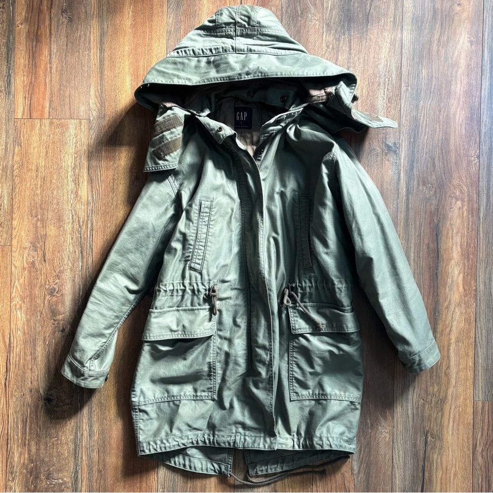 GAP Men’s Olive Hooded Parka Coat